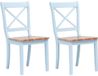 vidaXL Eetkamerstoelen 2 stuks massief rubberwood grijs en naturel