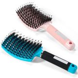 2 x haarborstel (paars en roze)