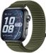 By Qubix - Nylon ribbelbandje - Donkergroen - Geschikt voor Huawei Watch Fit 5 / 4 / 3