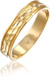 Elli PREMIUM Ring Dames Band Paar Partner Huwelijk Gestructureerd in 925 sterling zilver - Goud