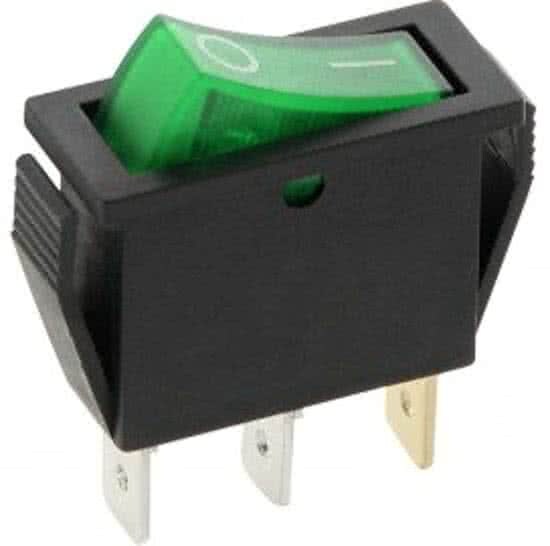 ABC-LED Schakelaar - groen - 12 volt - 20A - verlicht