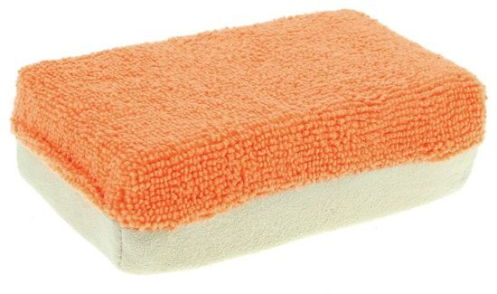 Mr. Kleen Duospons 12 X 8 X 4 Cm Microvezel/leer Oranje/beige