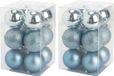 Cosy&Trendy Billiet - Vanlaere 48x stuks kunststof kerstballen ijsblauw 6 cm mat/glans/glitter