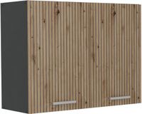 Vicco Glazen keukenkast R-Line, Artisanaal eiken/Antraciet, 80 cm