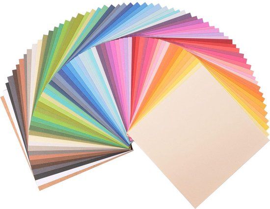 Vaessen Creative Florence Cardstock - 15 x 15 cm - 216g - Assorted Colors - 60 Sheets