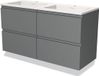 Maxaro Badkamermeubel 120cm Modulo Middengrijs 4 Lades Greeploos Wastafel Solid Surface