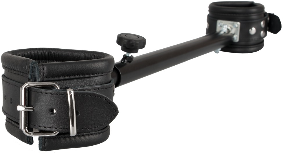 Zado Spreidstang 60cm met leren enkelboeien - Zwart