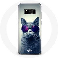 Maniacase Hoesje voor Samsung Galaxy S8 Cat Paarse Bril Stijl
