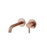 Sanilux Newt Wastafelmengkraan Inbouw Met Box Rond Met Geribbeld Knop Brons