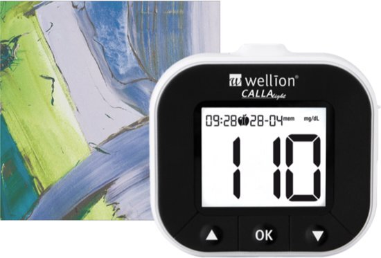 Wellion Calla Light glucosemeter startpakket Paars / 50 strips en 50 lancetten