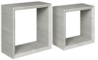 Homemania Ginevra Wandrek voor wanddecoratie, woonkamer, slaapkamer, kantoor, MDF, eiken, grijs, 35 x 35 x 15,5/30 x 30 x 15,5 cm
