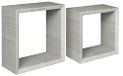 Homemania Ginevra Wandrek voor wanddecoratie, woonkamer, slaapkamer, kantoor, MDF, eiken, grijs, 35 x 35 x 15,5/30 x 30 x 15,5 cm