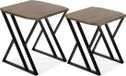 Versa Set van 2 bijzettafels Tulsa Zwart Metaal Dennenhout 45 x 50 x 45 cm