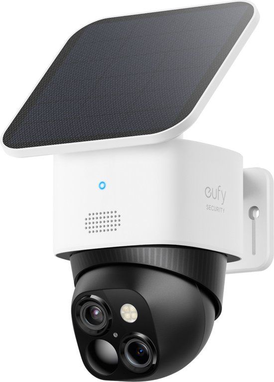 Eufy SoloCam S340 - Draadloze 3K IP-beveiligingscamera voor Binnen & Buiten met Dual-lens, 360° dekking, AI-bewegingsdetectie, en Zonnepaneel