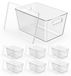 6 boîtes de rangement transparentes avec couvercle, 29 x 18 x 15 cm