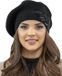 Vivisence Dames Baret - Met Strassapplicatie En Zachte Wolmix Gebreid Voor Een Elegante Stijl - Elastische Comfortabele Pasvorm Die Zacht Aansluit Zonder Te Knellen Ideaal Voor Dagelijks Gebruik - Zwart