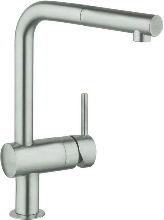 GROHE Minta Keukenkraan - L-uitloop - SuperSteel (RVS look)