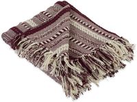 DII Gevlochten gestreepte plaid katoen Blackberry 50x60