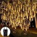 288 lampes météore, blanc chaud, guirlandes lumineuses stalactites étanches, chaîne lumineuse, pour jardin, fête, décoration de Noël