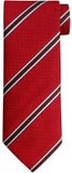 Suitable Stropdas Zijde Triple Stripe Rood - Streep - Heren das - Breedte: 7 cm -