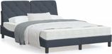 Maison Exclusive - Cadre de lit avec éclairage LED et matelas, gris foncé, 140 x 190 cm, velours
