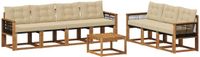 vidaXL - Acacia Hout Loungeset - Natuurlijk en Beige