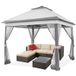 Yaheetech Tente de fête pliable 330 x 330 cm - Gris clair/Gris foncé