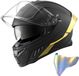 Casque intégral - Casque de moto - Double visière - Pare-soleil intégré - Certifié ECE 22.06 - Compartiment pour haut-parleurs Bluetooth - Taille M - Noir