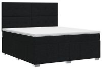 vidaXL Boxspringbed met matras, zwart, 140 x 190 cm, gestoffeerd