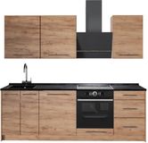 Vicco Complete keukeneenheid Fame-Line, Goudkleurig Eiken/Goudkleurig Eiken, 230 cm, WB Antraciet