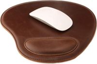 Londo Ovale muismat met polssteun - antislip onderkant, glad oppervlak (donkerbruin)