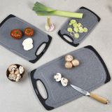 Kesper 3-delige set snijplanken, kunststof, grijs/zwart