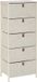 5FIVE Opbergkast Pisa - 5 mandjes - beige - 45 x 30 x 114 cm - metaal/hout/stof