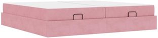 vidaXL Cadre de lit avec matelas, 2 pièces, velours rose