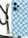 Case Company® - Xiaomi Redmi Note 12 Pro 5G Case with Cord - Grid Blue - Back Cover