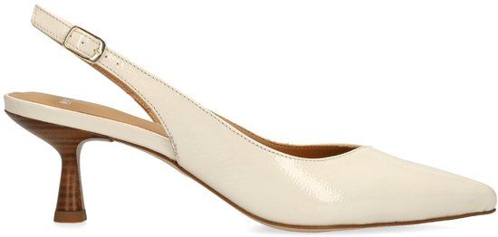 Manfield - Dames - Off white lakleren slingbacks - Maat 36