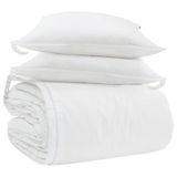 VidaXL Dekbed set met kussen 3 st Wit Donsveer