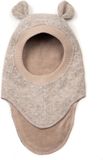 Huttelihut Bonnet Enfants Cagoule Oreilles Laine Camel Melange 0-12 mois