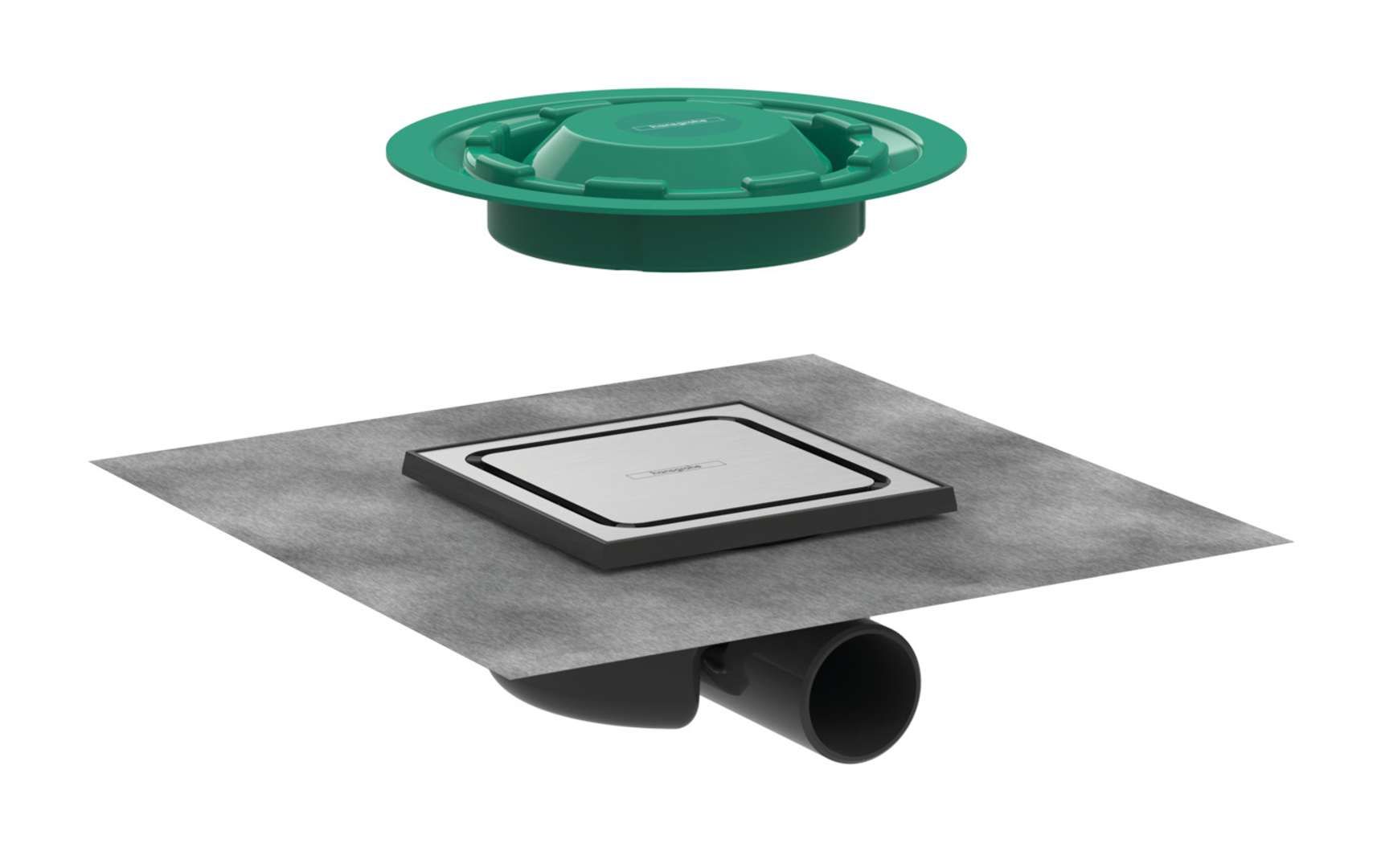 Hansgrohe RainDrain Spot - Doucheput met rooster 15x15 cm, geborsteld rvs 56055800