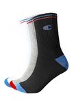 Champion 3 paar crew sokken maat 39-42 unisex tennissokken zwart - wit - grijs C20013