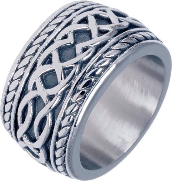 Mendes Lookinggoodtoday Brede edelstaal heren ring Celtic Knot-20mm