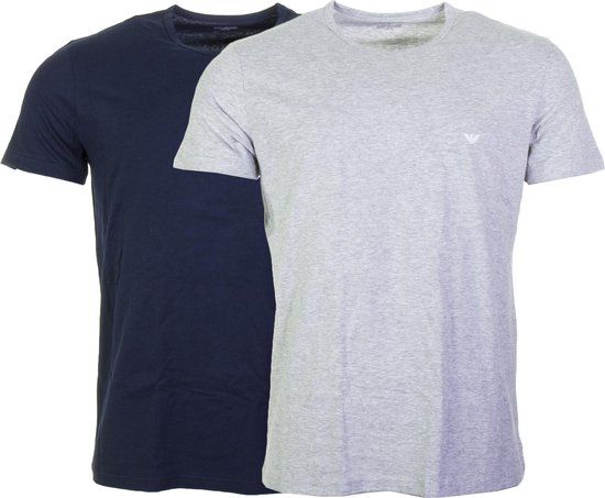 Emporio Armani Men's T-Shirt - Size S - Blue/Grey - 2-Pack