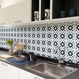 Zelfklevende tegelstickers, zelfklevend, cementtegels, wanddecoratie, tegelstickers voor badkamer en keuken, cementtegels, zelfklevend, wandtegels, 15 x 15 cm, 60 stuks
