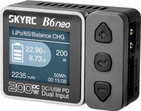 SKYRC B6neo Modelbouwoplader 10 A Lood, LiFePO, LiHV, Li-ion, Li-poly, NiCd, NiMH