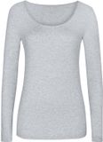 Mey Dames Top Lange Mouwen Serie Cotton Pure Lichtgrijs Melange