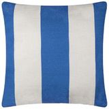 furn. Deck Stripe Geweven Outdoor Kussenhoes - Wit/Blauw - 59x59cm