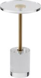 VEVOR Bijzettafel Van Helder Acryl, Bijzettafel Van Acryl met Massieve Basis, φ302 X 20 mm Rond Tafelblad, 543 mm Hoog, voor Koffie, Drankjes, Eten, Snacks, Geschikt voor Woonkamer, Eetkamer