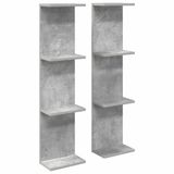 vidaXL Wandplank 2 st Betongrijs 25 x 15 x 100 cm Bewerkt hout