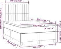 vidaXL Boxspring met matras en LED stof donkergrijs 120x200 cm