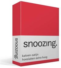 Snoozing Katoen-satijn Hoeslaken Extra Hoog 80x200 cm - Rood